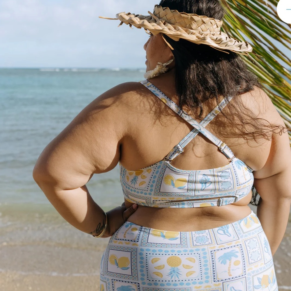 New SwimZip Scoop Bikini Top New With Tags Size 2X Lemons plus Size Bikini top - Picture 6 of 16